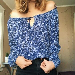 Blue Floral Blouse